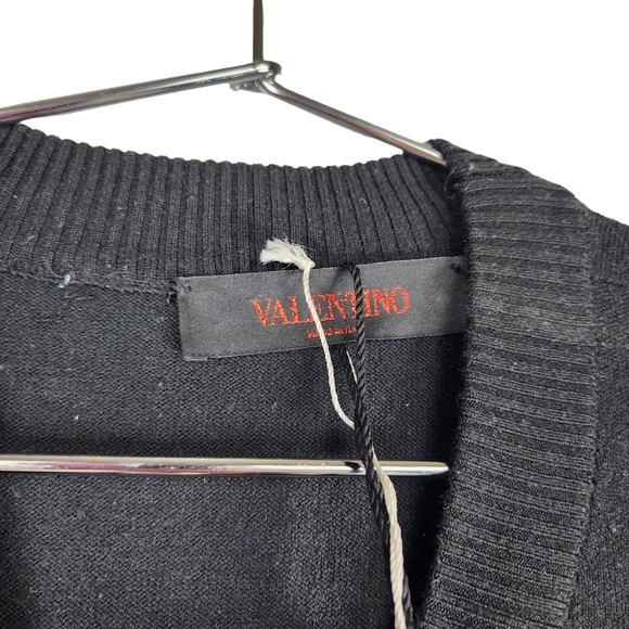 VALENTINO Womens Small Pullover Crewneck Sweater Ribbed Trim New Nwt Flawed - Picture 8 of 8